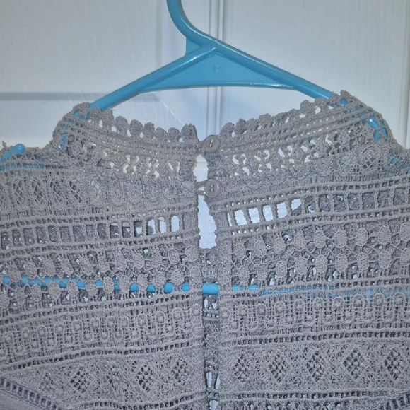 Free People Gray Lace Blouse - Picture 11 of 16